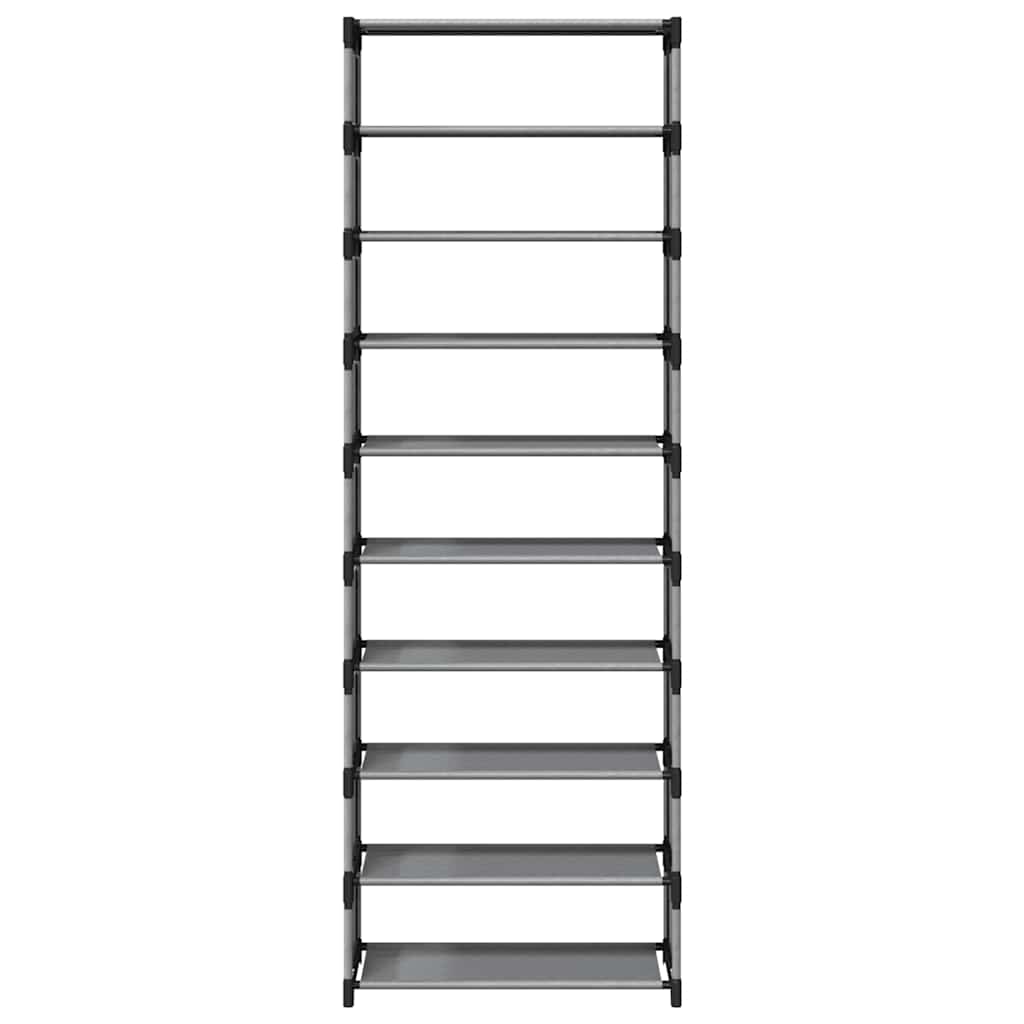 Shoe Rack 10-Tier Grey 54X28X Non-Woven Fabric
