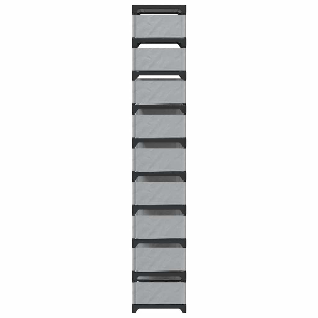Shoe Rack 10-Tier Grey 54X28X Non-Woven Fabric
