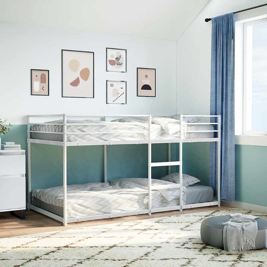 Bunk Bed Without Mattress White Steel
