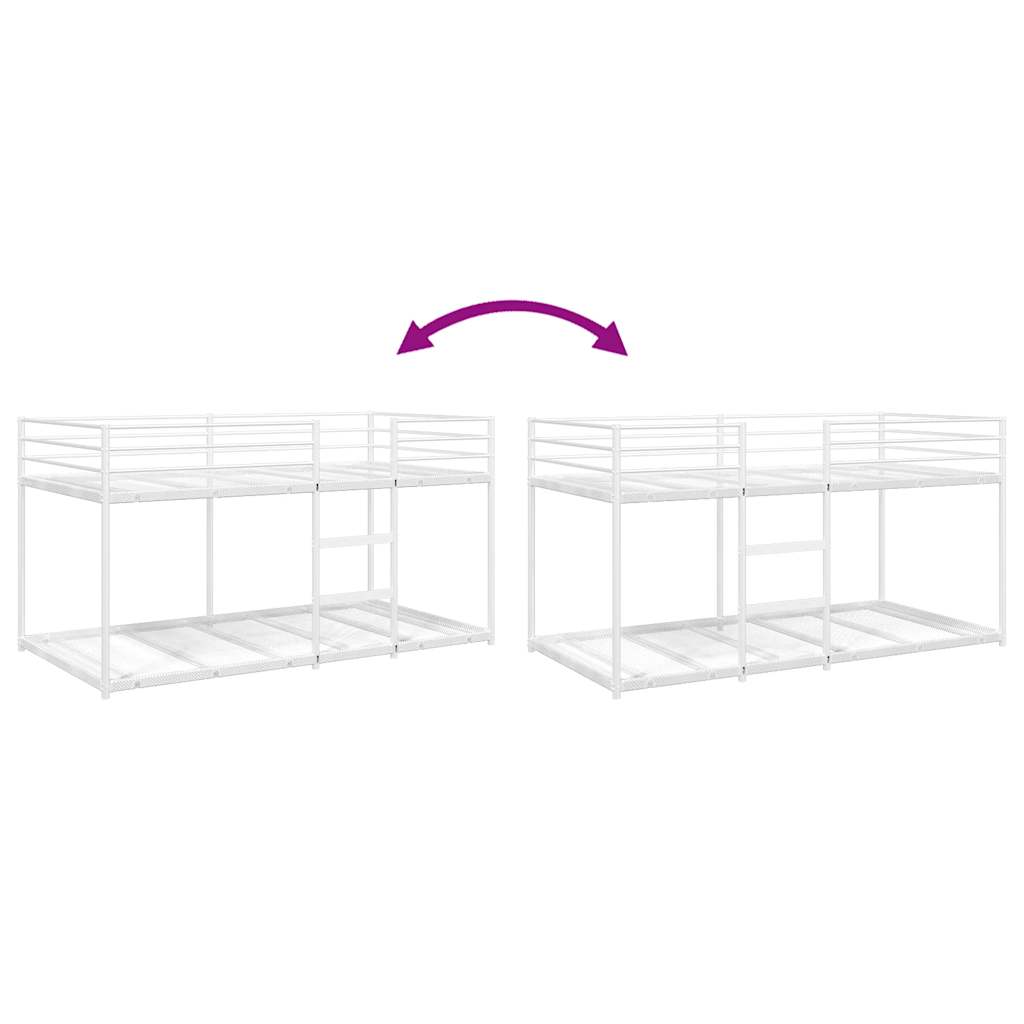 Bunk Bed Without Mattress White Steel
