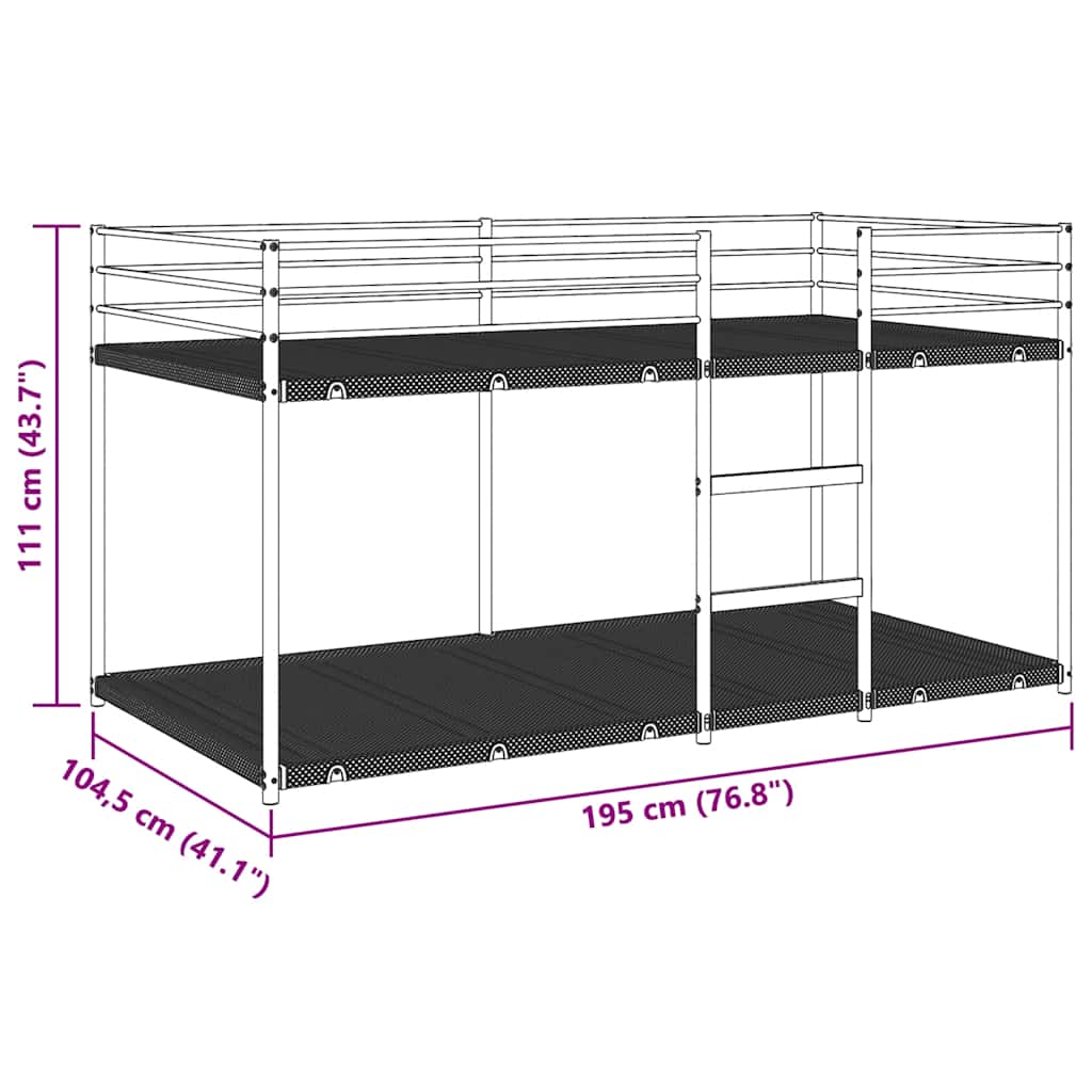 Bunk Bed Without Mattress White Steel