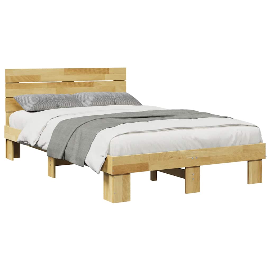 Bed Frame With Headboard Without Mattress Solid Wood Oak