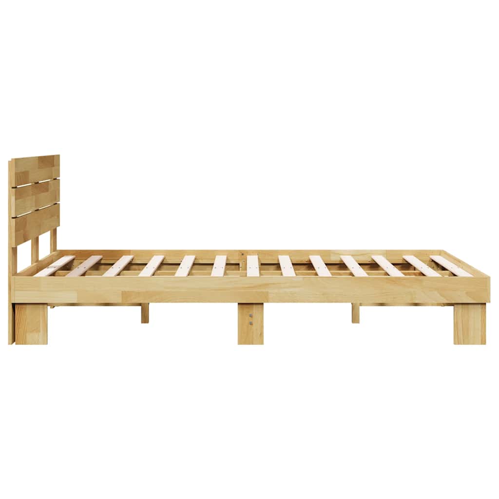 Bed Frame With Headboard Without Mattress Solid Wood Oak