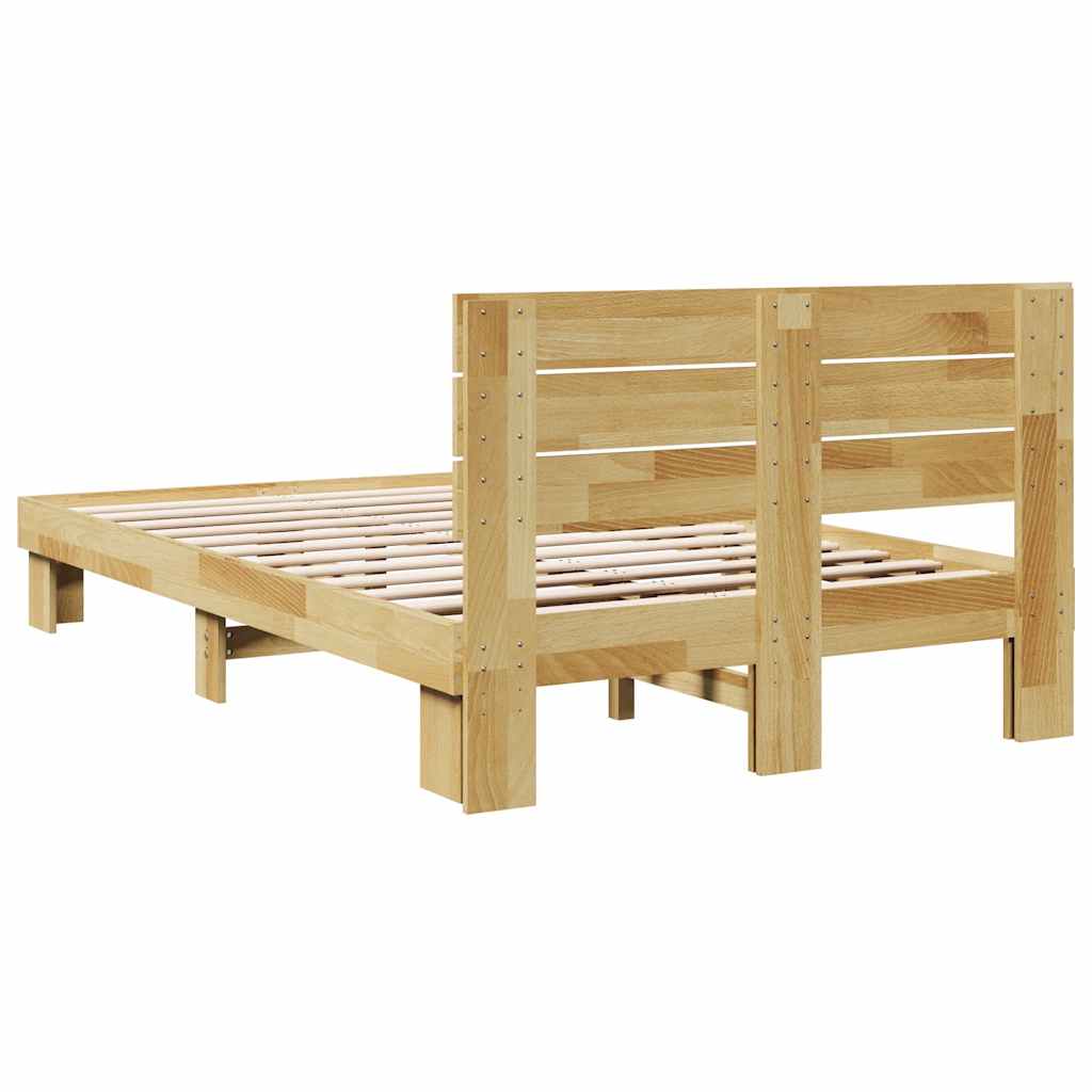 Bed Frame With Headboard Without Mattress Solid Wood Oak