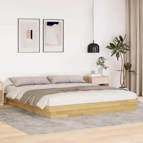 Bed Frame Without Mattress Super King Solid Wood Oak