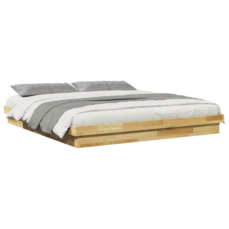 Bed Frame Without Mattress Super King Solid Wood Oak