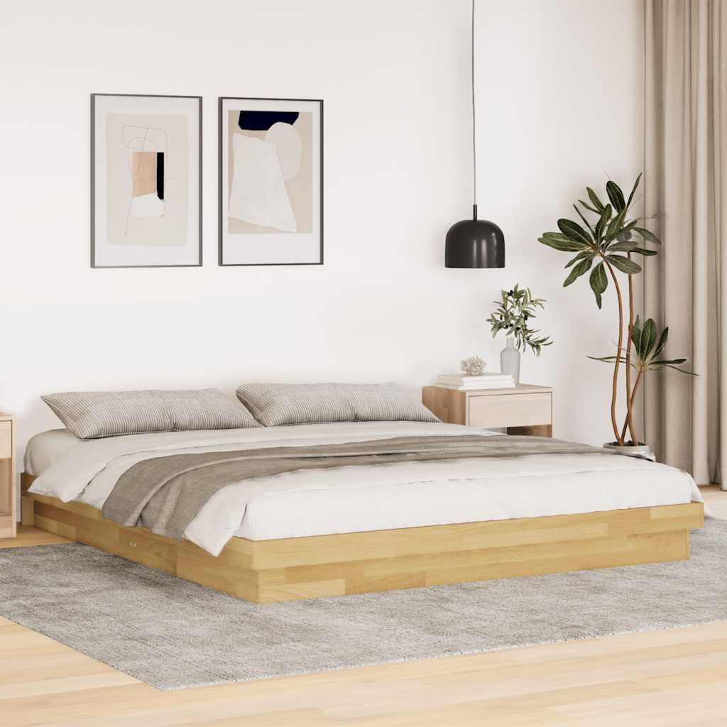 Bed Frame Without Mattress Super King Solid Wood Oak