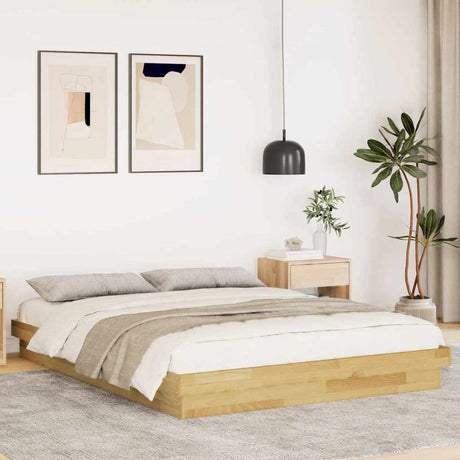 Bed Frame Without Mattress Super King Solid Wood Oak