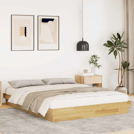 Bed Frame Without Mattress Super King Solid Wood Oak