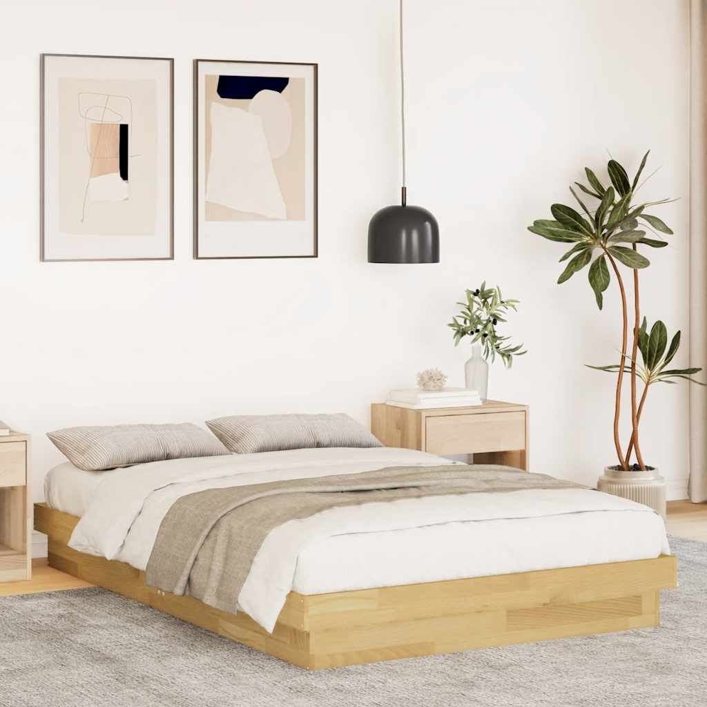 Bed Frame Without Mattress Super King Solid Wood Oak