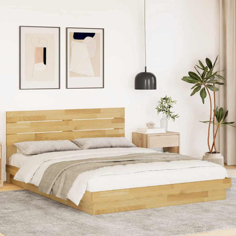 Bed Frame With Headboard Without Mattress Solid Wood Oak