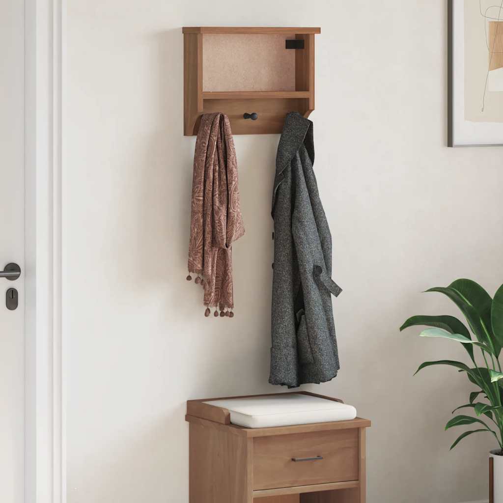 Wall-Mounted Coat Rack Sandnes 45X12X35 Cm Solid Wood Pine