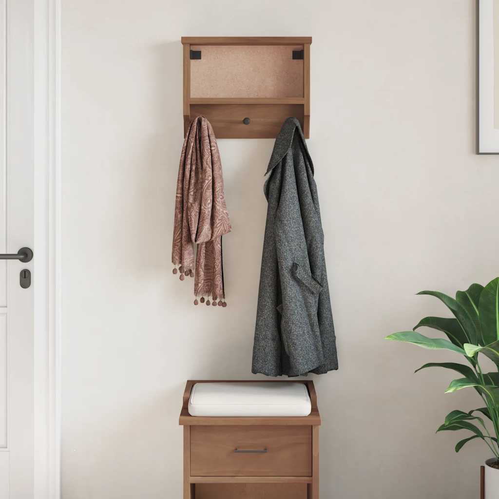 Wall-Mounted Coat Rack Sandnes 45X12X35 Cm Solid Wood Pine