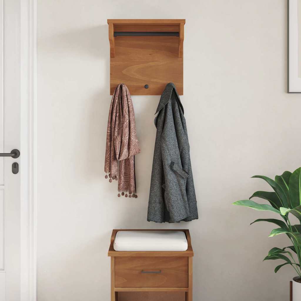 Wall-Mounted Coat Rack Sandnes 43X30X42 Cm Solid Wood Pine