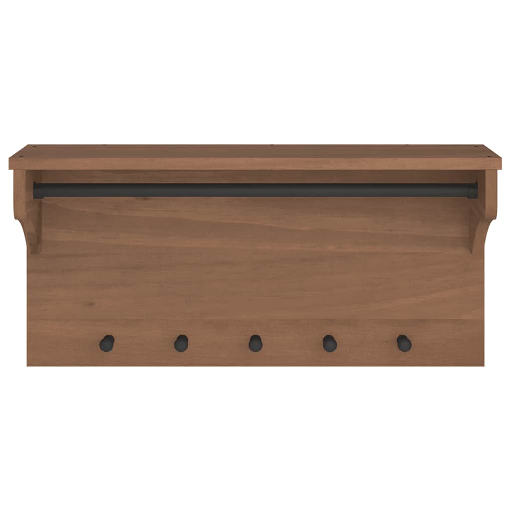 Wall-Mounted Coat Rack Sandnes 87X30X42 Cm Solid Wood Pine