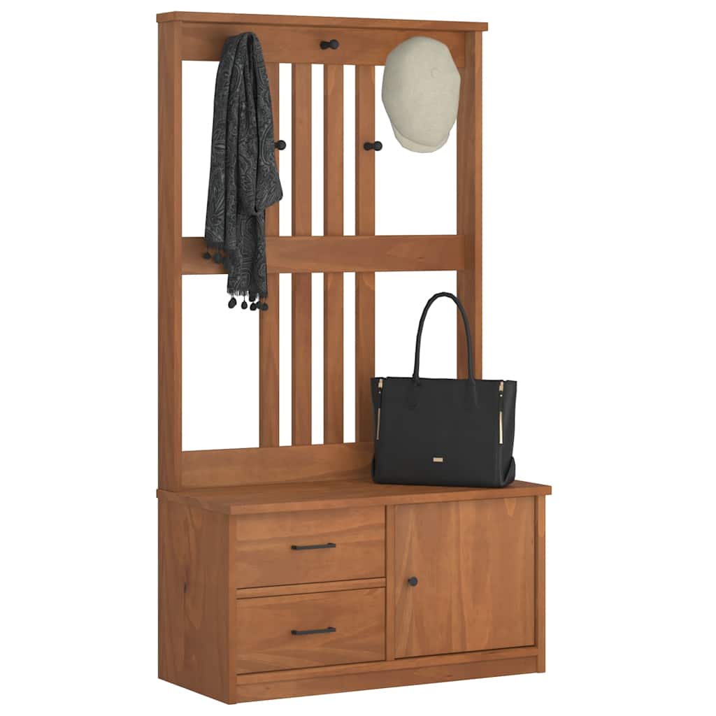 Hall Tree Sandens 87X40X159.5Cm Solid Wood Pine