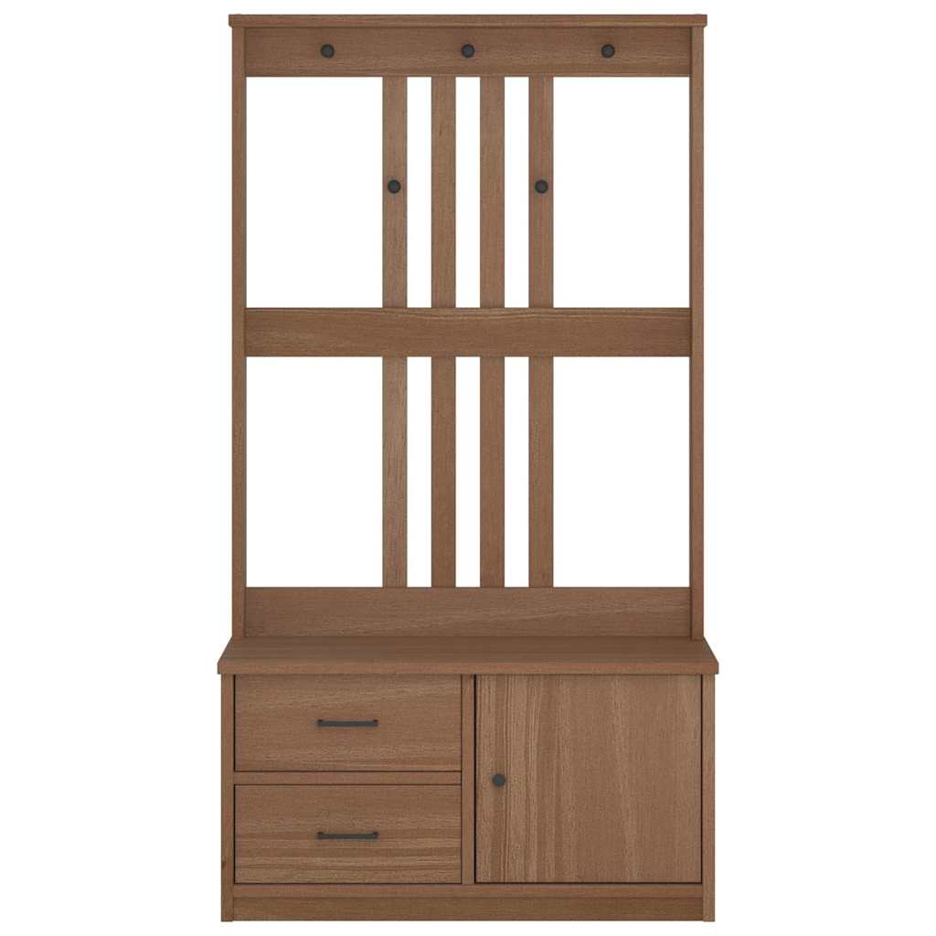 Hall Tree Sandens 87X40X159.5Cm Solid Wood Pine
