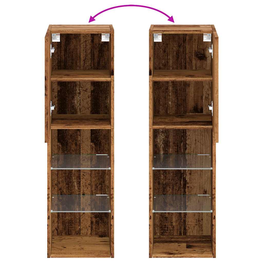 Tv Cabinets With Led Lights 2 Pcs 30.5X30X Old Wood