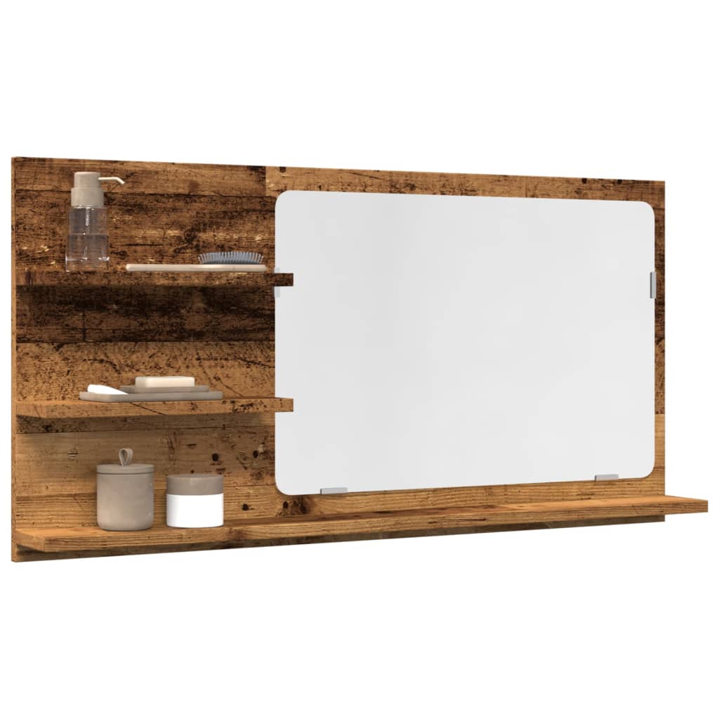 Bathroom Mirror 90X10.5X45 Cm Engineered Wood