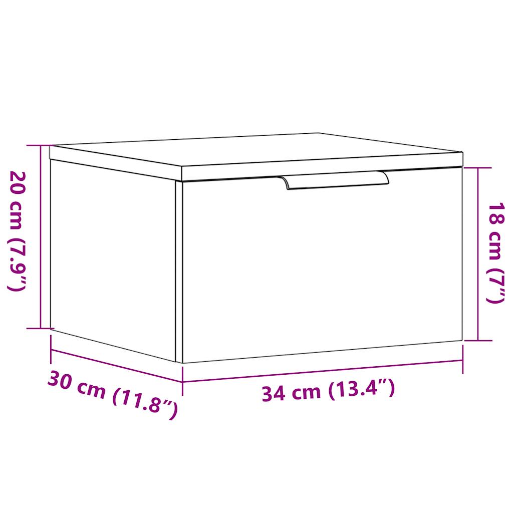 Wall-Mounted Bedside Cabinet 34X30X20 Cm