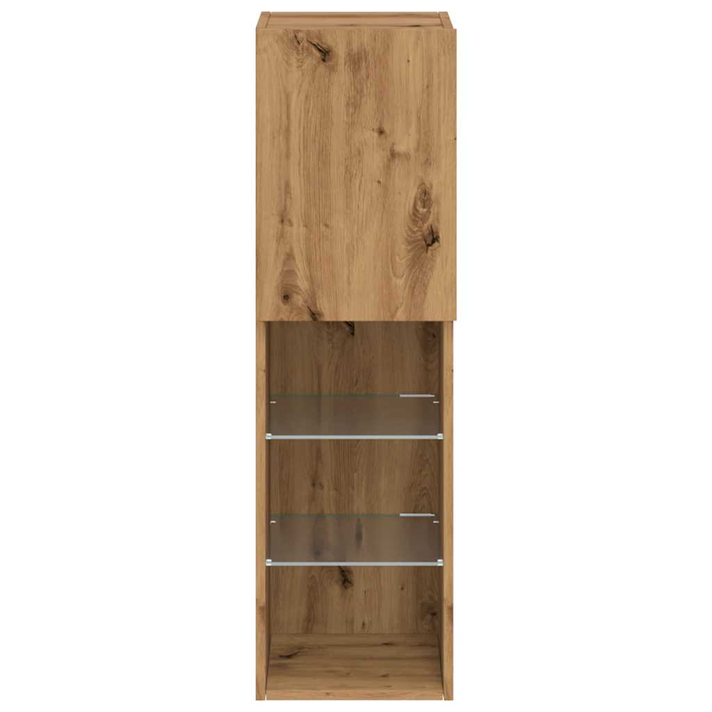 Tv Cabinet With Led Lights Artisian Oak 30.5X30X Artisan Oak