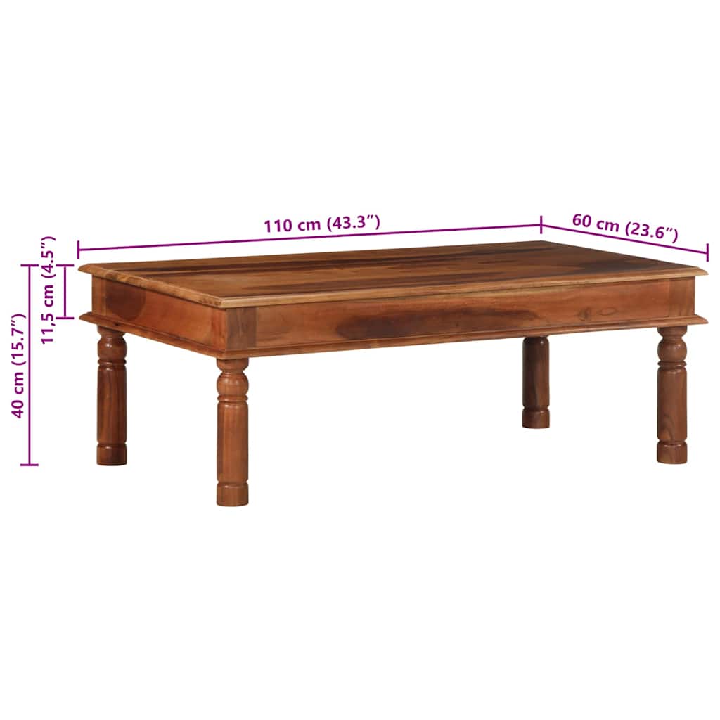 Coffee Table 110X60X40 Cm Solid Wood Acacia