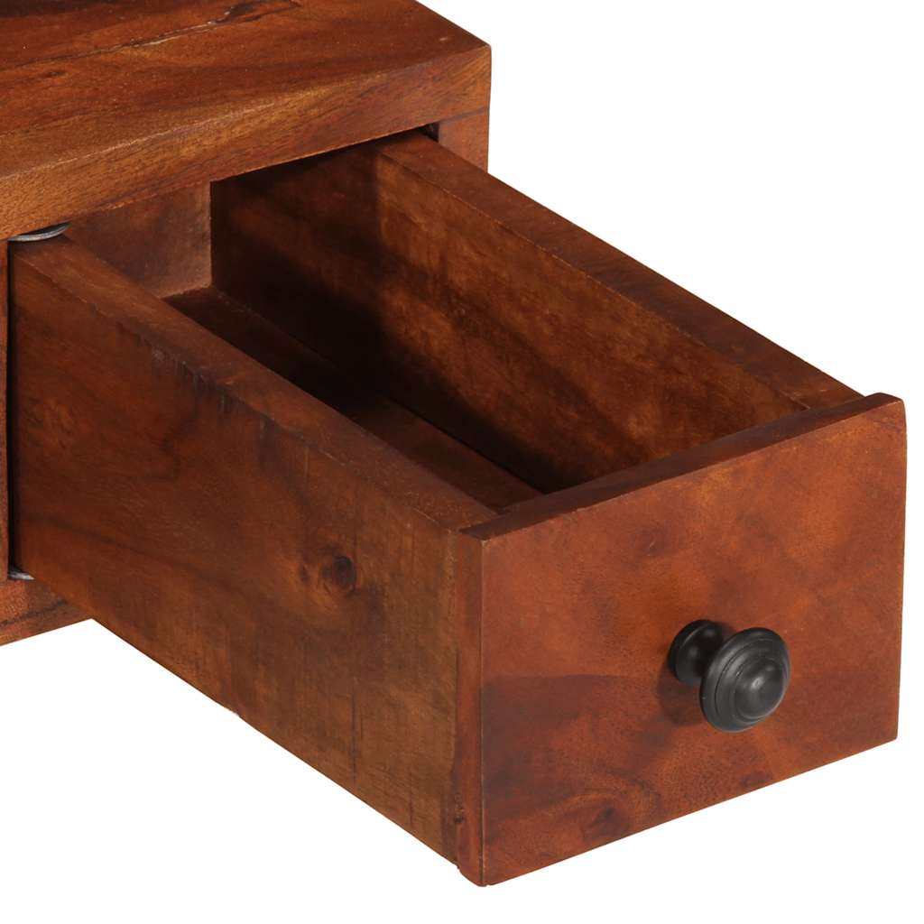 Wall Mirror With Drawers 60X33X90 Cm Solid Wood Acacia