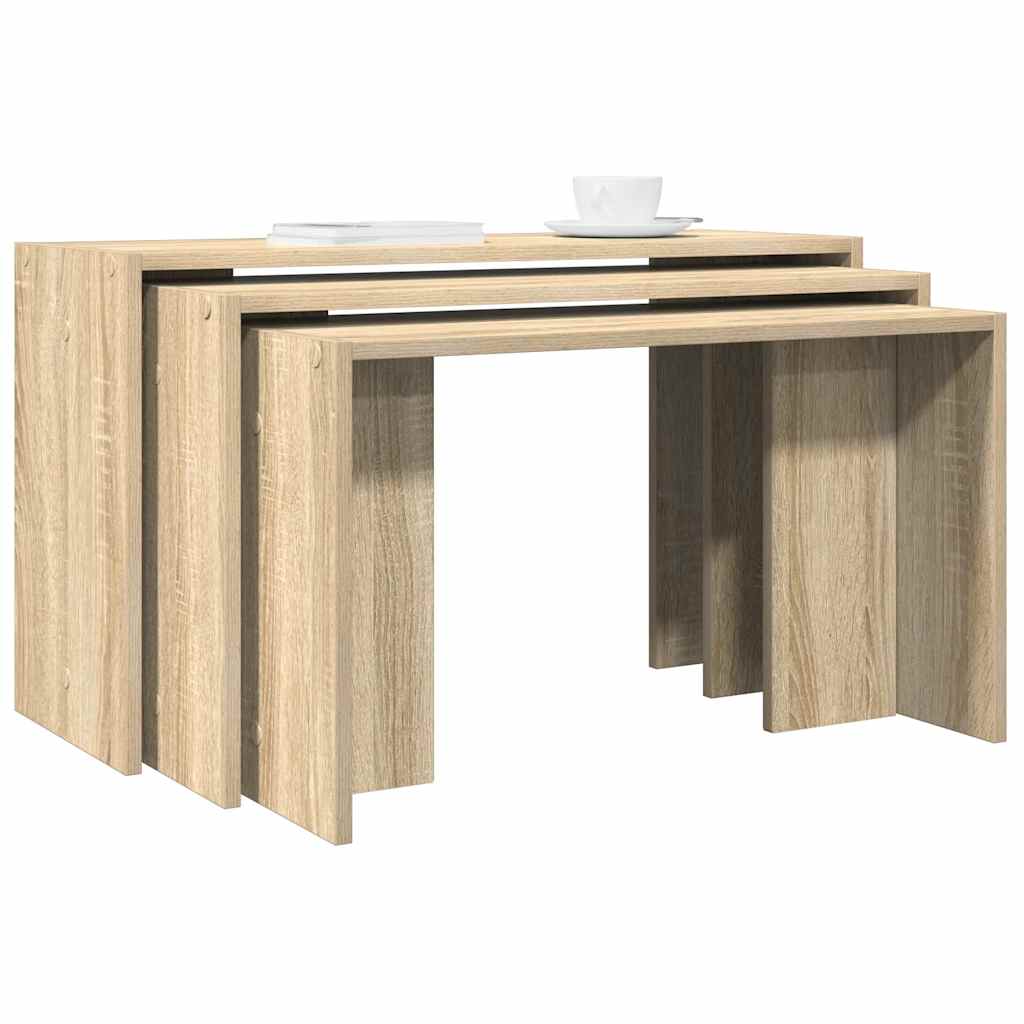 Nesting Tables 3 Pcs Engineered Wood