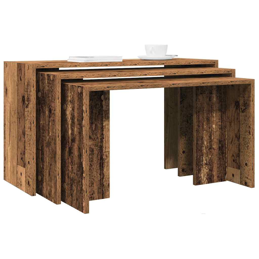 Nesting Tables 3 Pcs Engineered Wood