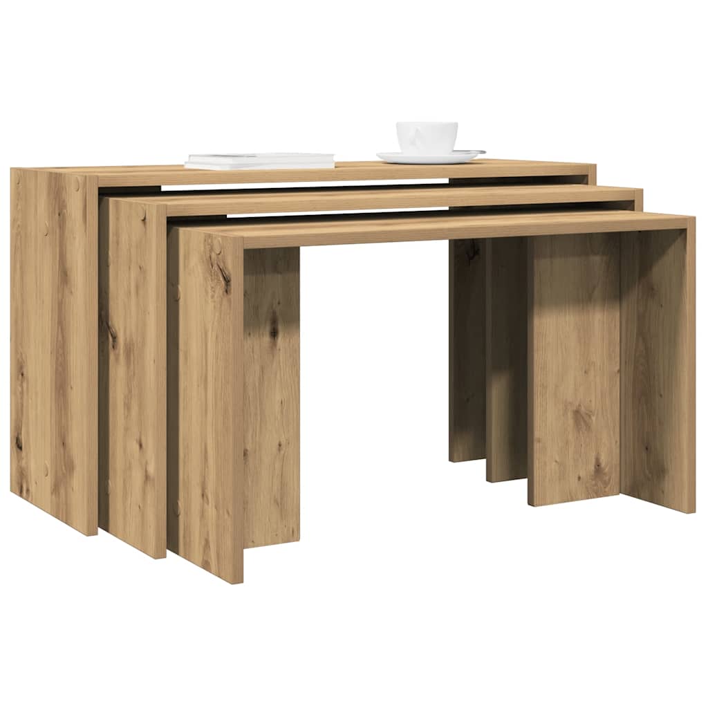Nesting Tables 3 Pcs Engineered Wood