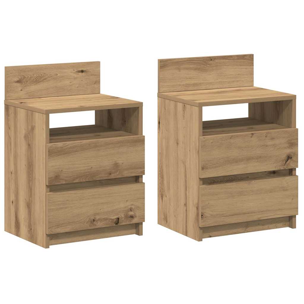 Bedside Cabinets 2 Pcs With 2 Drawers 40X33X60 Cm