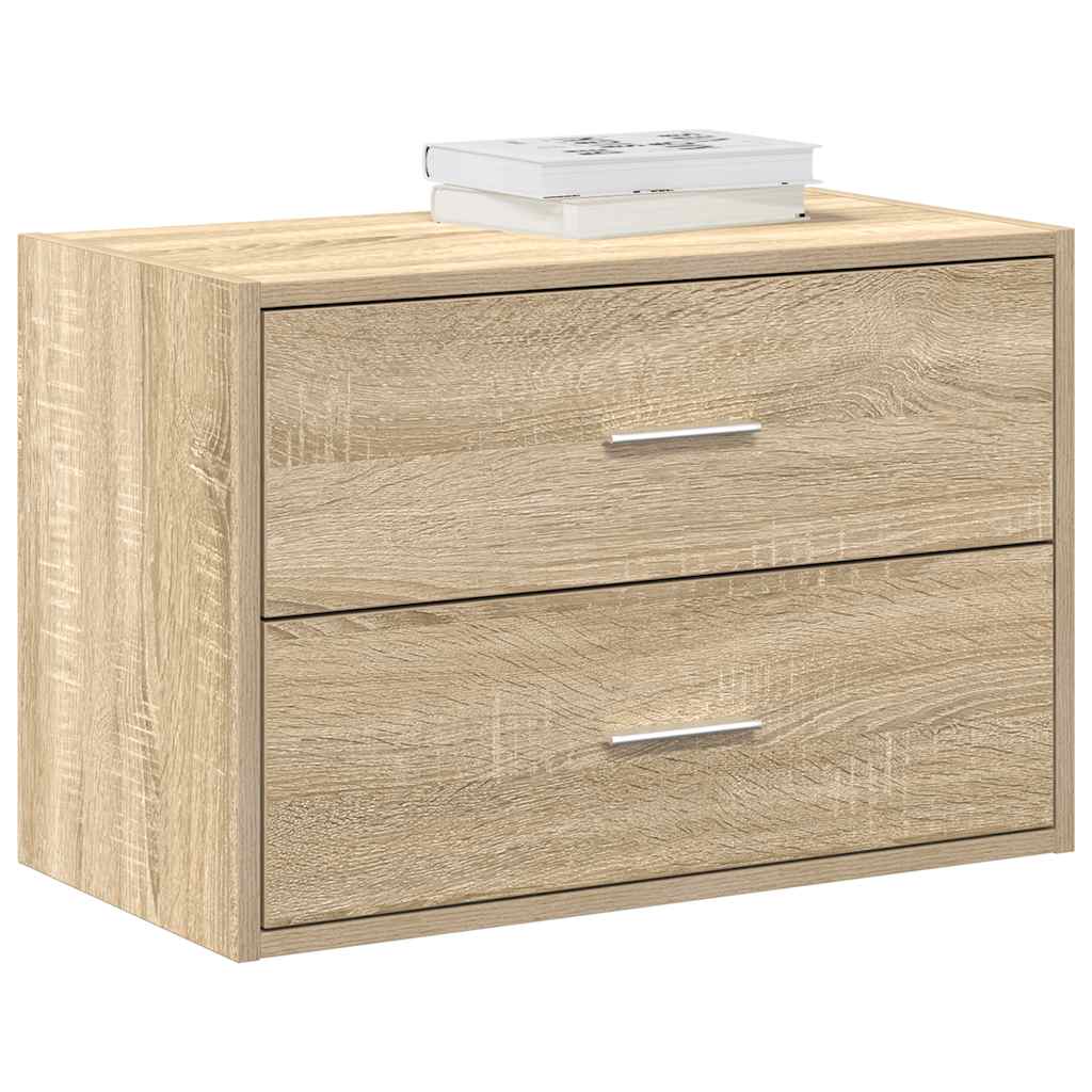 Cabinets With 2 Drawers 2 Pcs Oak 60X31X40 Cm Engineered Wood