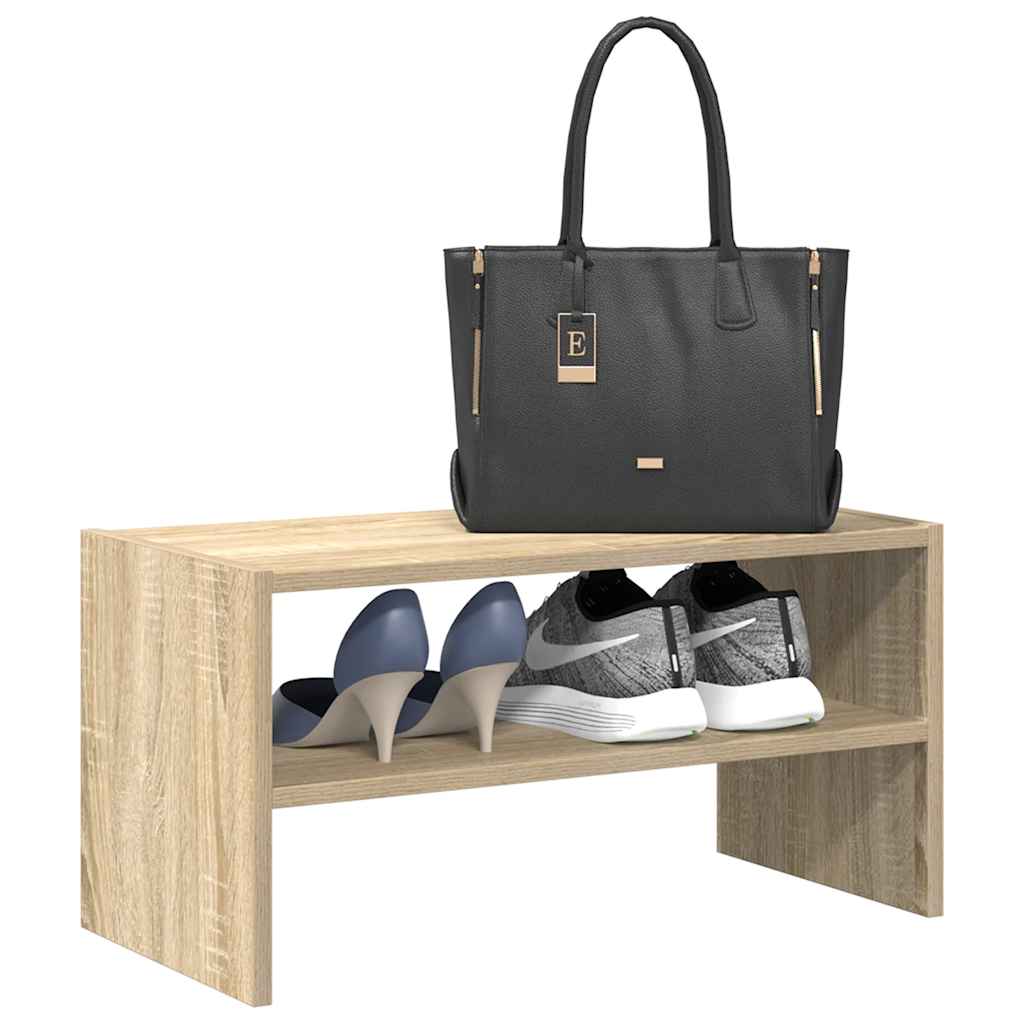 Shoe Rack Stackable Oak 60X30X30.5 Cm