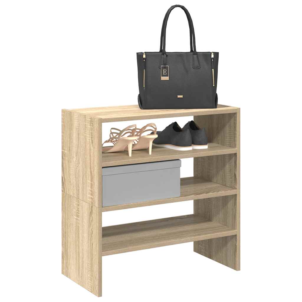 Shoe Rack Stackable Oak 60X30X30.5 Cm