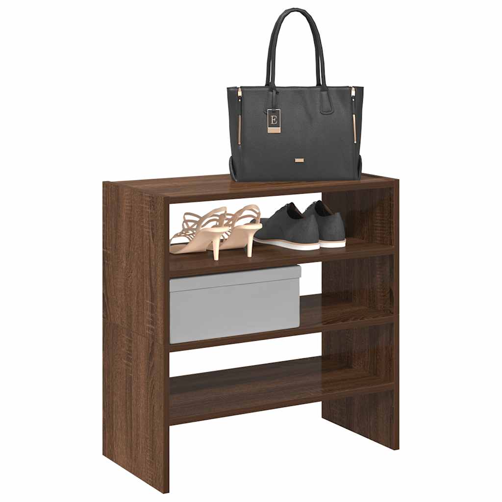 Shoe Rack Stackable Oak 60X30X30.5 Cm