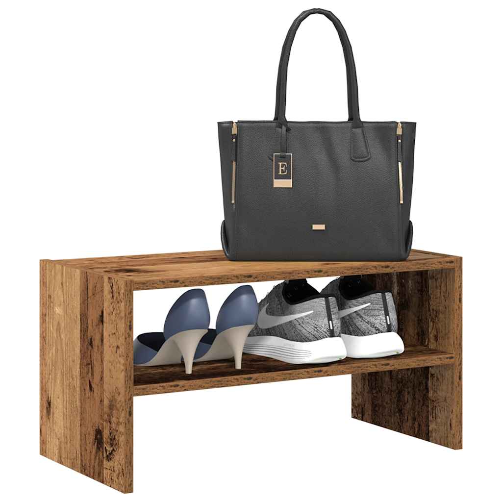 Shoe Rack Stackable Oak 60X30X30.5 Cm