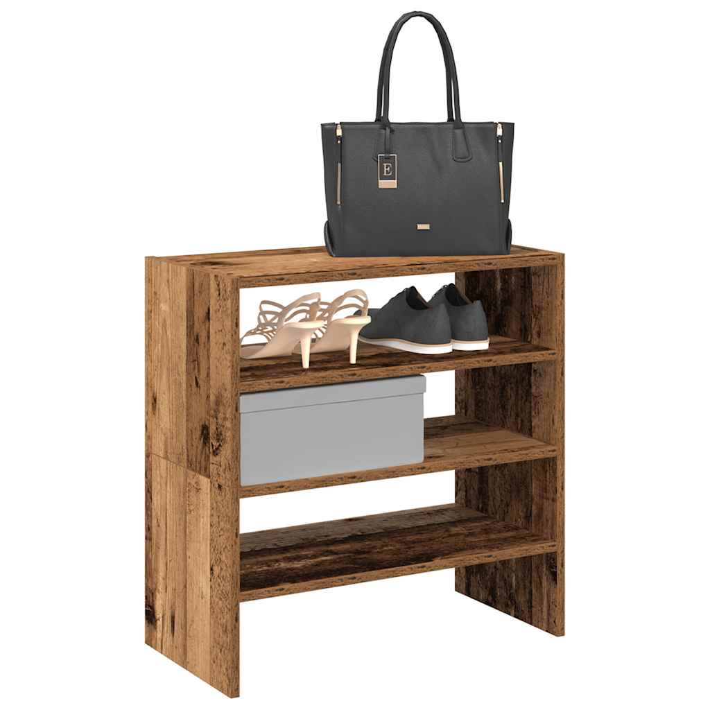 Shoe Rack Stackable Oak 60X30X30.5 Cm
