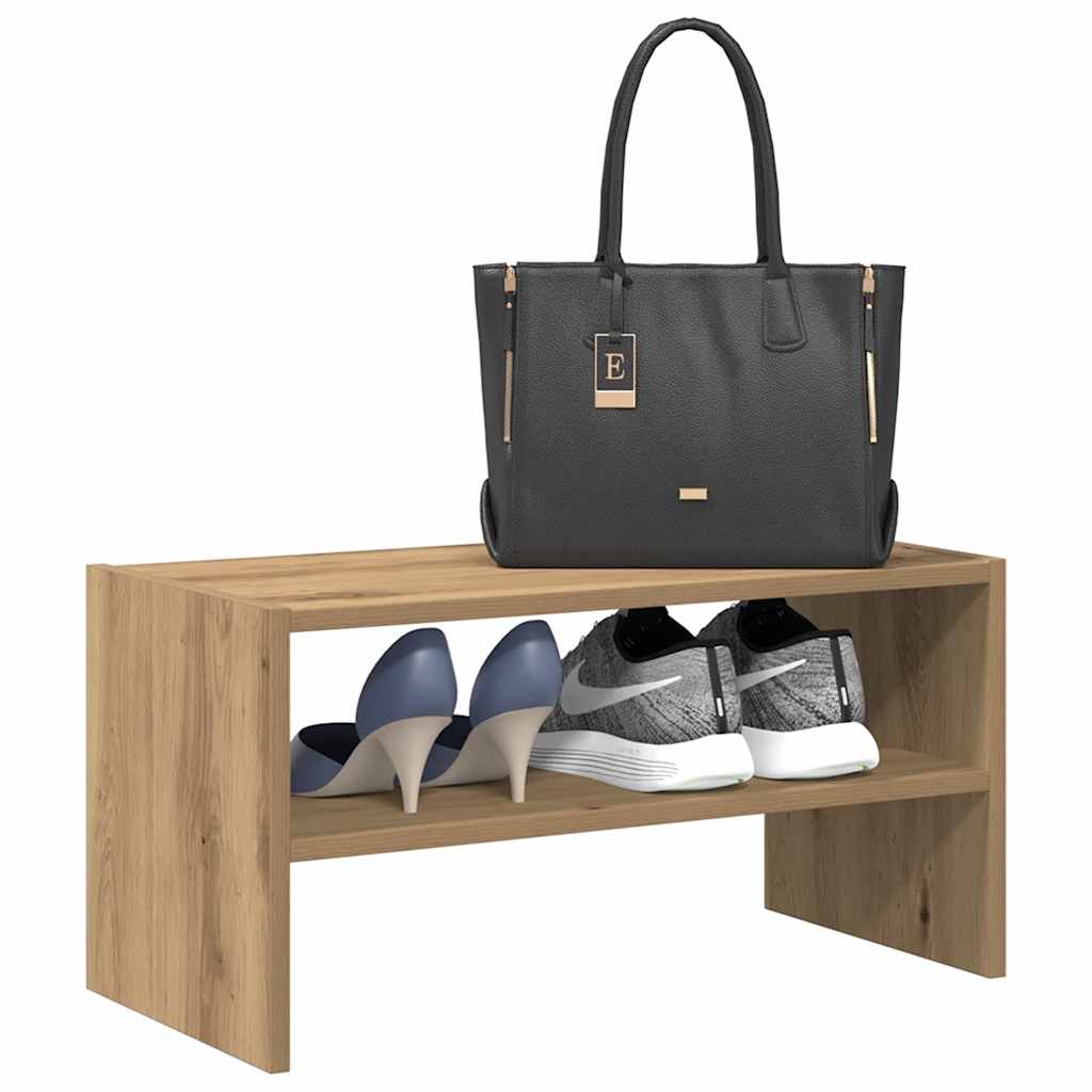 Shoe Rack Stackable Oak 60X30X30.5 Cm