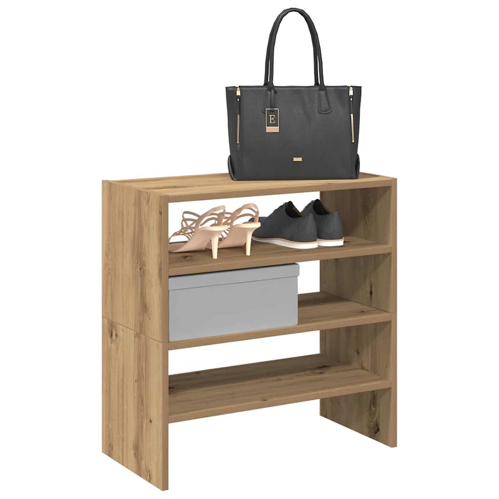 Shoe Rack Stackable Oak 60X30X30.5 Cm
