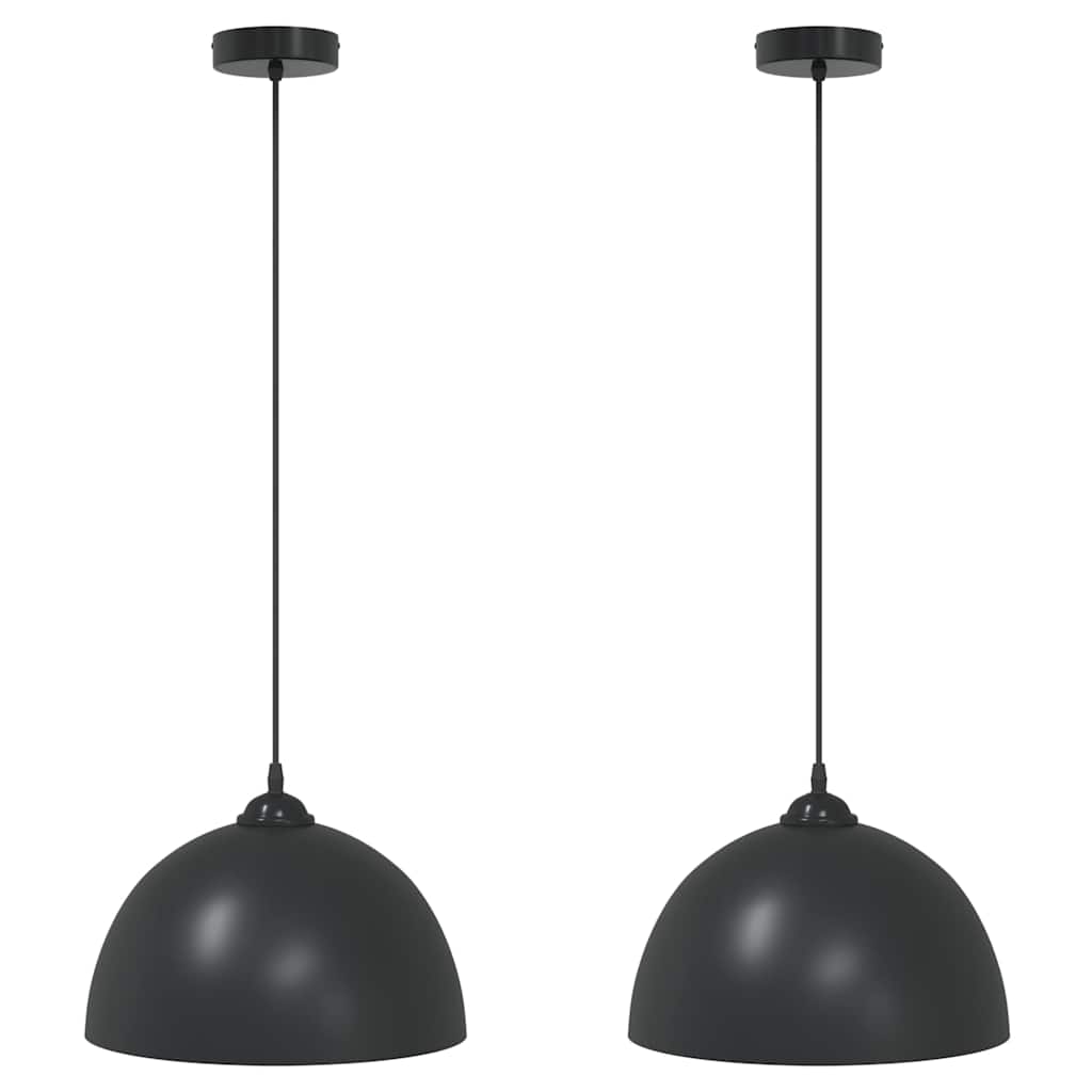 Pendant Lamps 2 Pcs Height Adjustable E27 Ø 30 Cm Metal