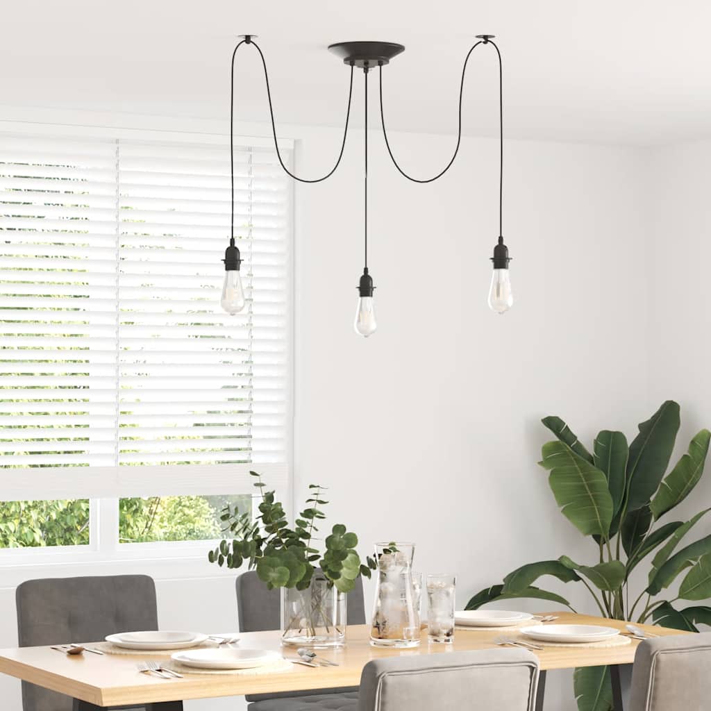 Pendant Lamp E27 Black Metal
