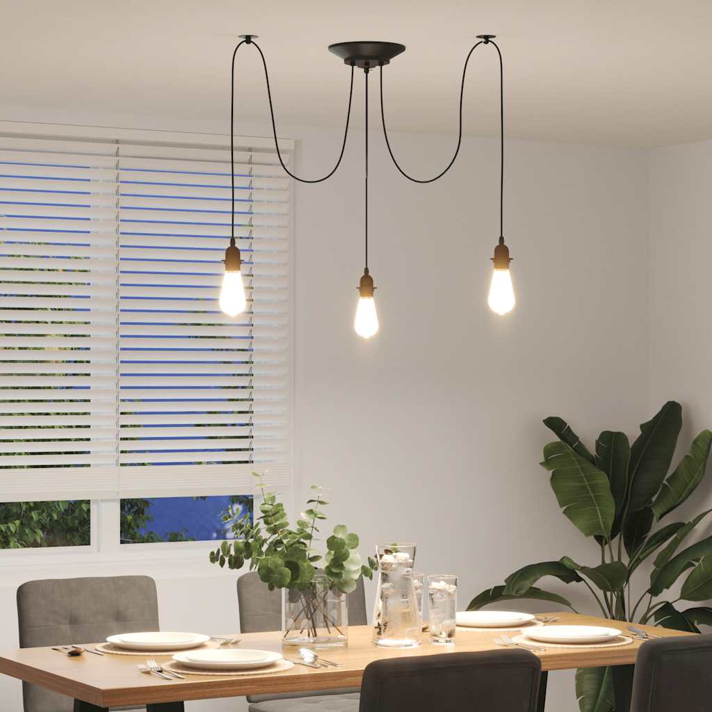 Pendant Lamp E27 Black Metal