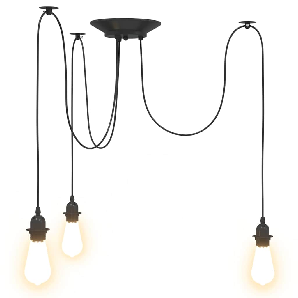 Pendant Lamp E27 Black Metal