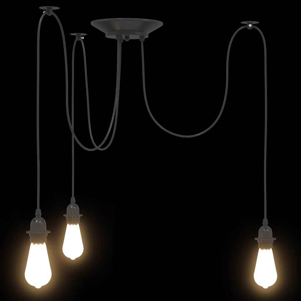Pendant Lamp E27 Black Metal