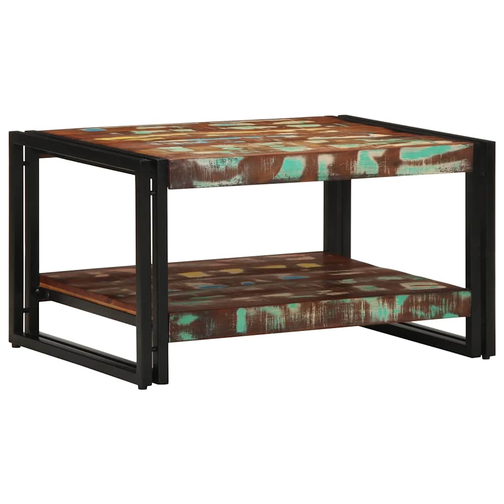 Coffee Table Multicolour 70X50X38 Cm Solid Wood Reclaimed