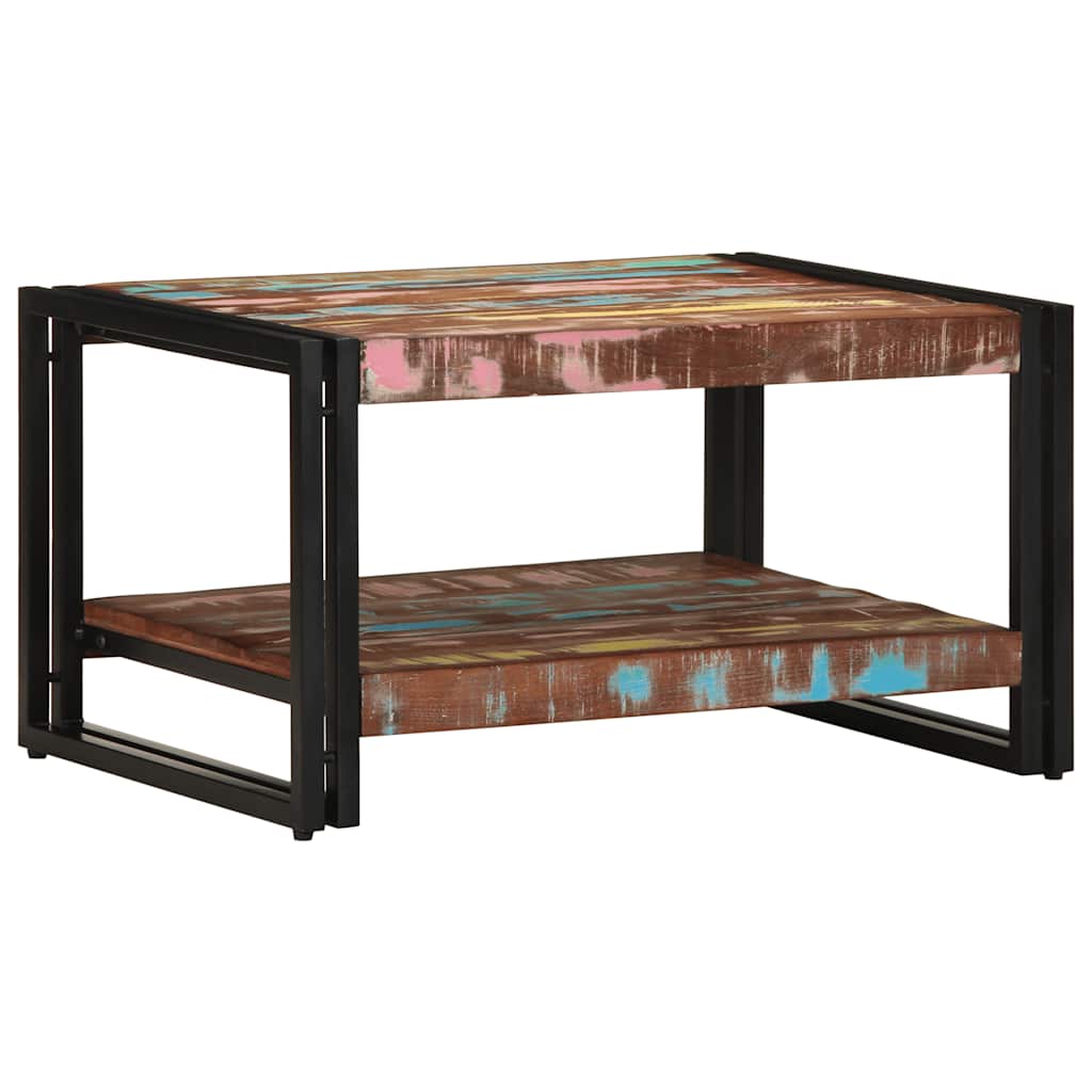 Coffee Table Multicolour 70X50X38 Cm Solid Wood Reclaimed