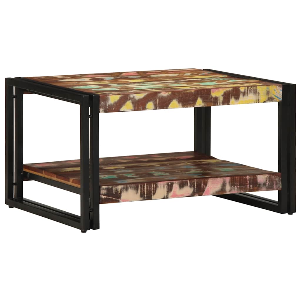 Coffee Table Multicolour 70X50X38 Cm Solid Wood Reclaimed