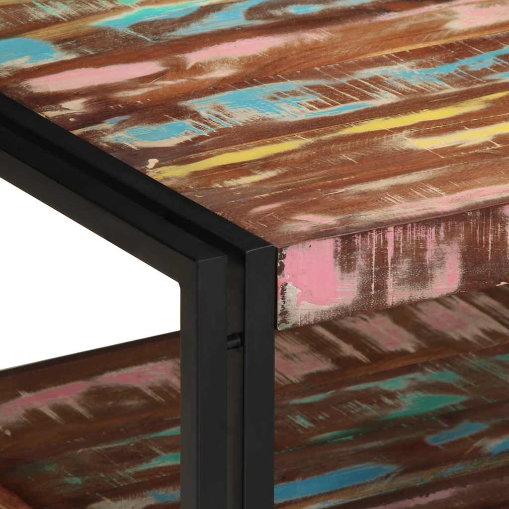 Coffee Table Multicolour 70X50X38 Cm Solid Wood Reclaimed