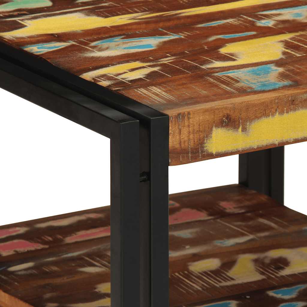 Coffee Table Multicolour 50X50X38 Cm Solid Wood Reclaimed