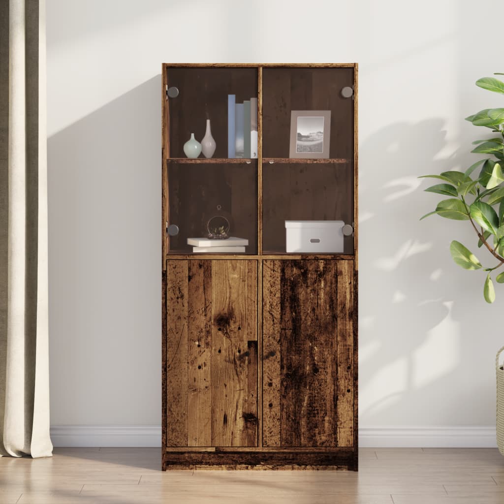Bookcase With Doors 136X37X142 Cm Engineered Wood